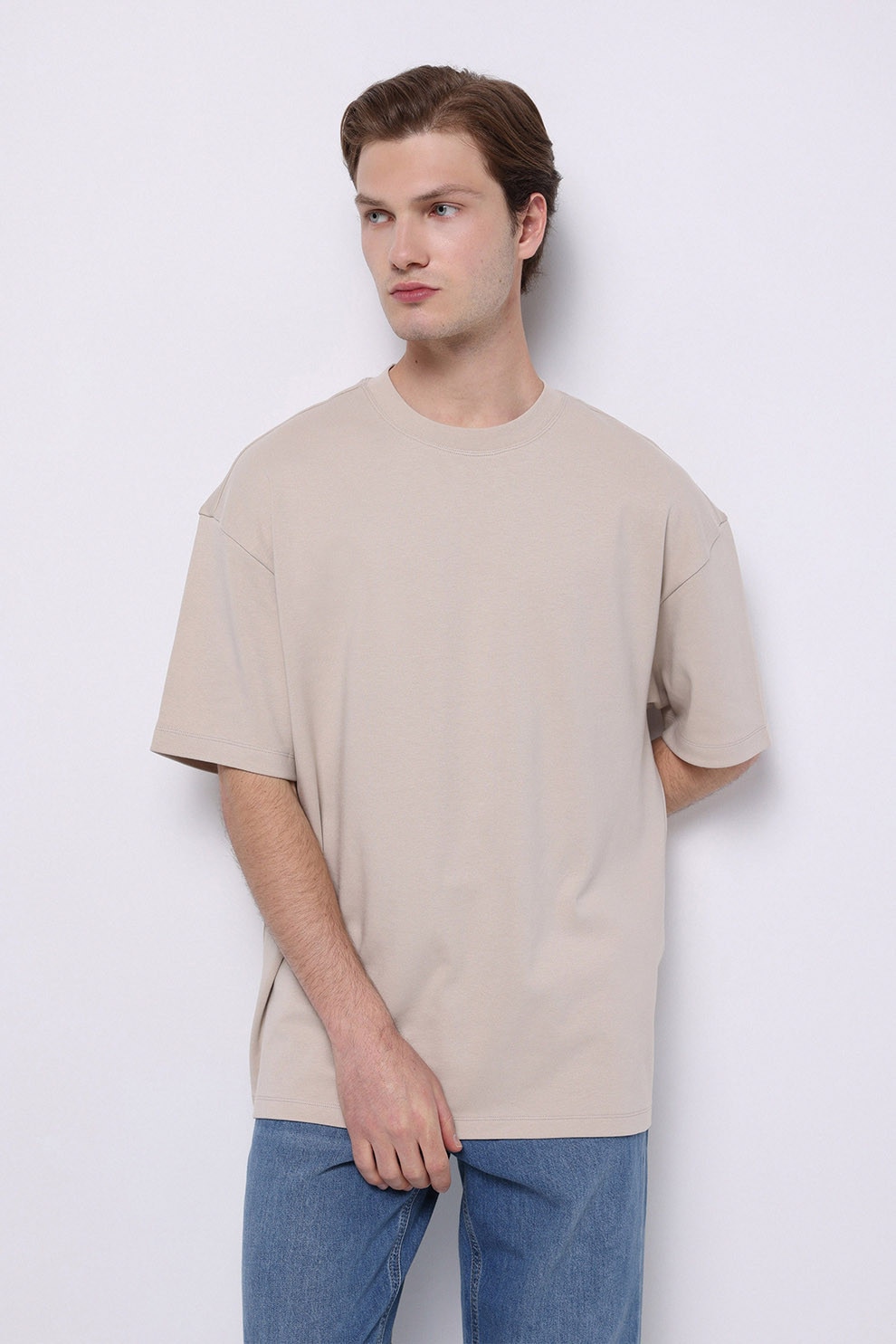 COLIN'S, Tricou supradimensionat uni, Maro nisip, M