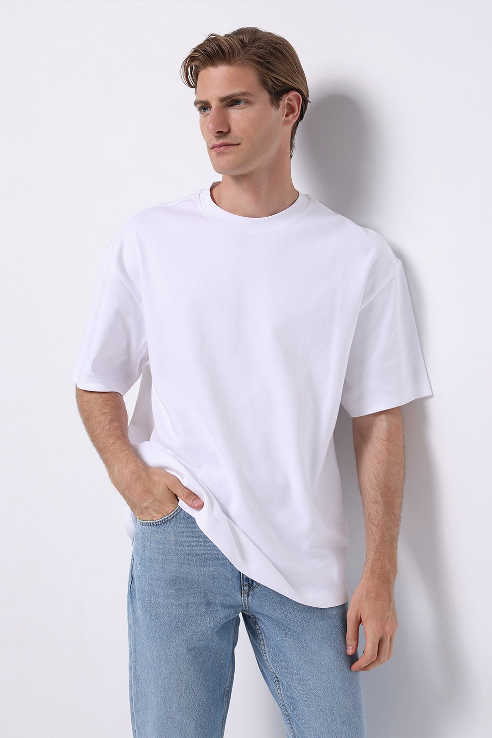 COLIN'S, Tricou supradimensionat uni, Alb optic, S