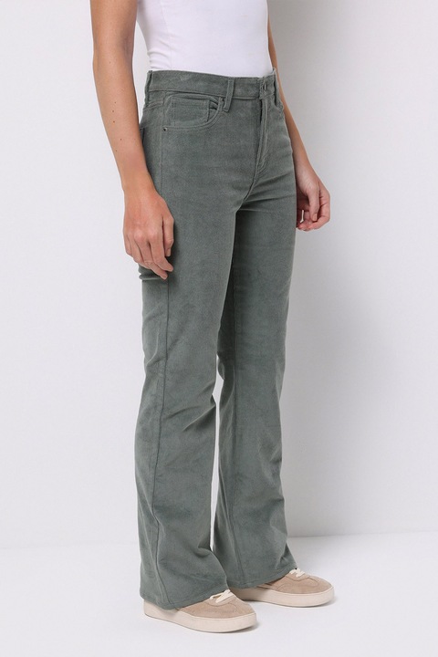 COLIN'S, Pantaloni bootcut cu talie medie, Verde pal