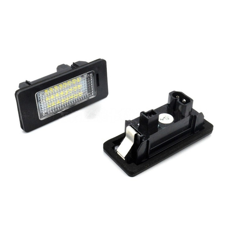 LED rendszámtábla lámpa BMW-hez, 24 SMD, fehér 6500K, plug & play készlet, kompatibilis az E39/E60/E90/E92 1/3/5/X szériás modellekkel