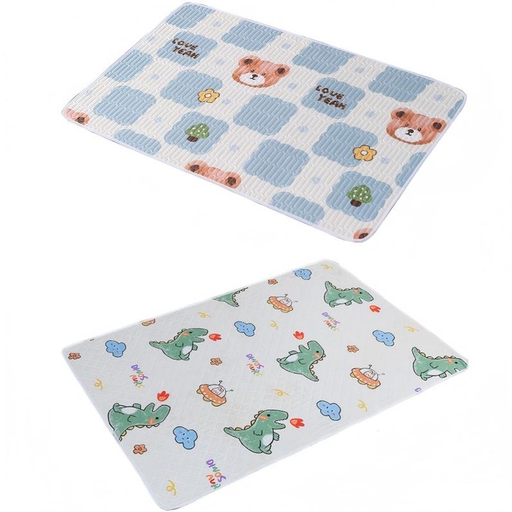 Set 2 piese, Cearceaf absorbant refolosibil, Omelivon, 70x90cm, dinozauri si ursi