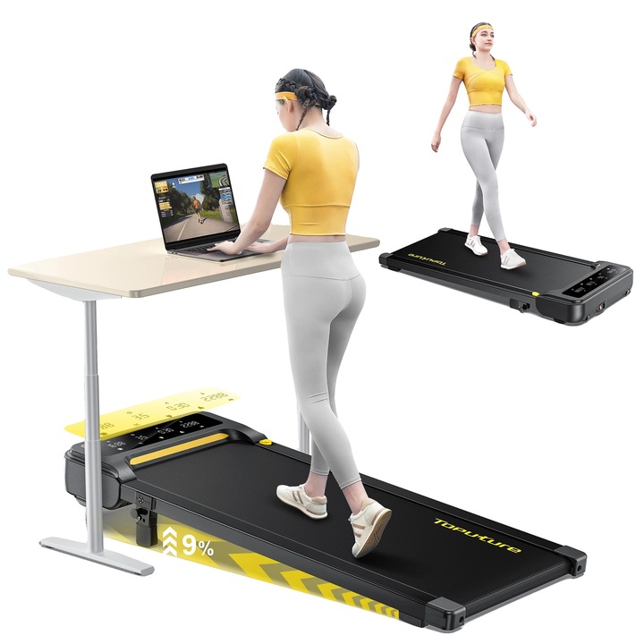 Futópad, állítható dőlésszögű, Bluetooth kapcsolattal, 120,8x52,6x12,5 cm, 130 kg