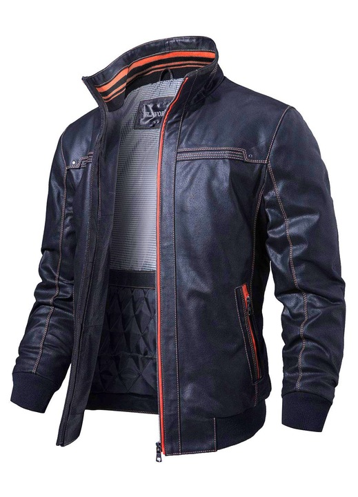 Geaca barbati FLAVOR piele, Albastru