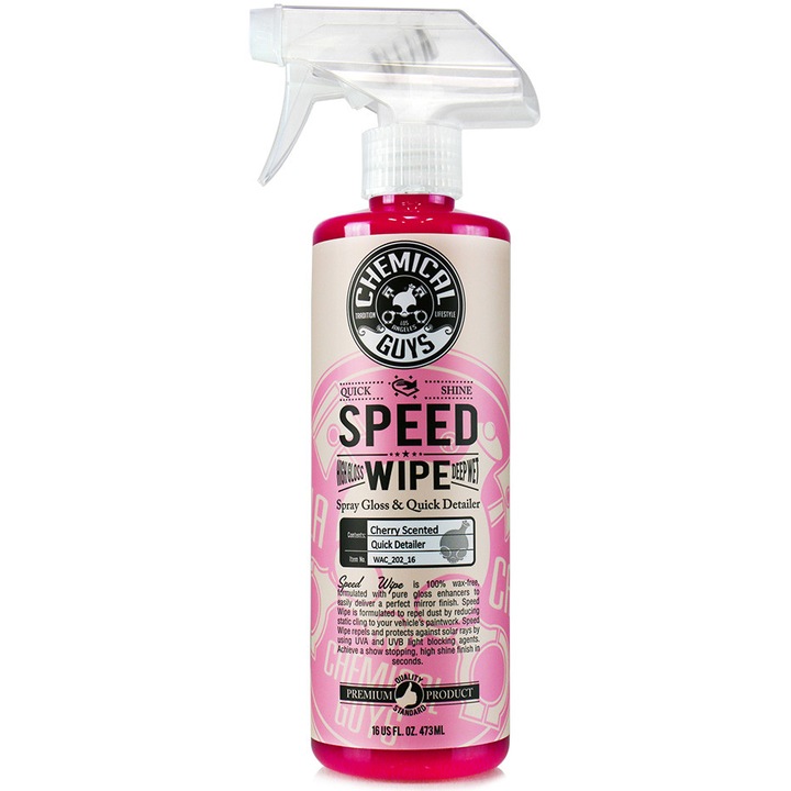Solutie Auto Chemical Guys SPEED WIPE QUICK DETAILER - Spray rapid pentru redare stralucire caroserie, 473,18ml