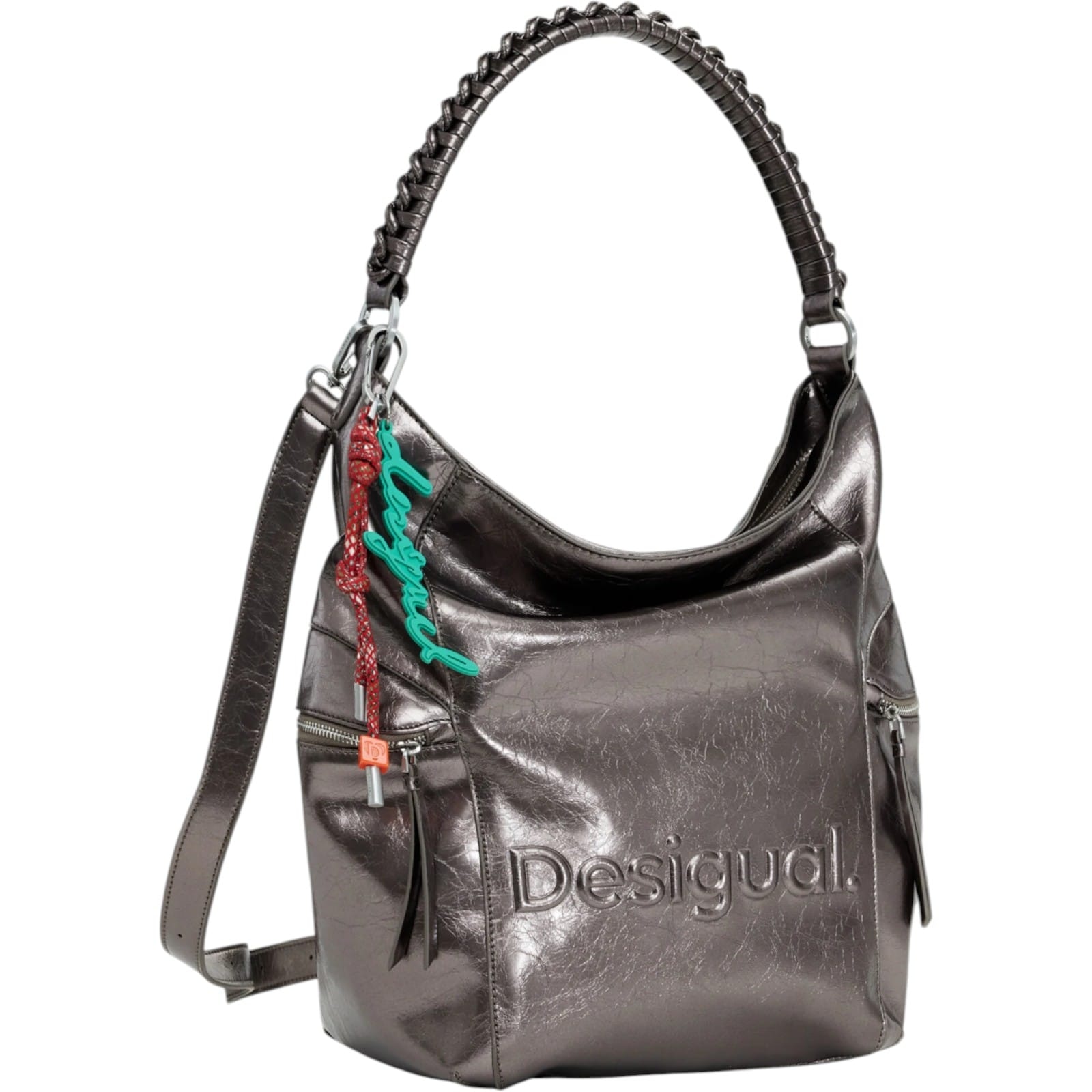 Rucsac Desigual Half Logo Arica Dark Silver 5L Gri - eMAG.ro