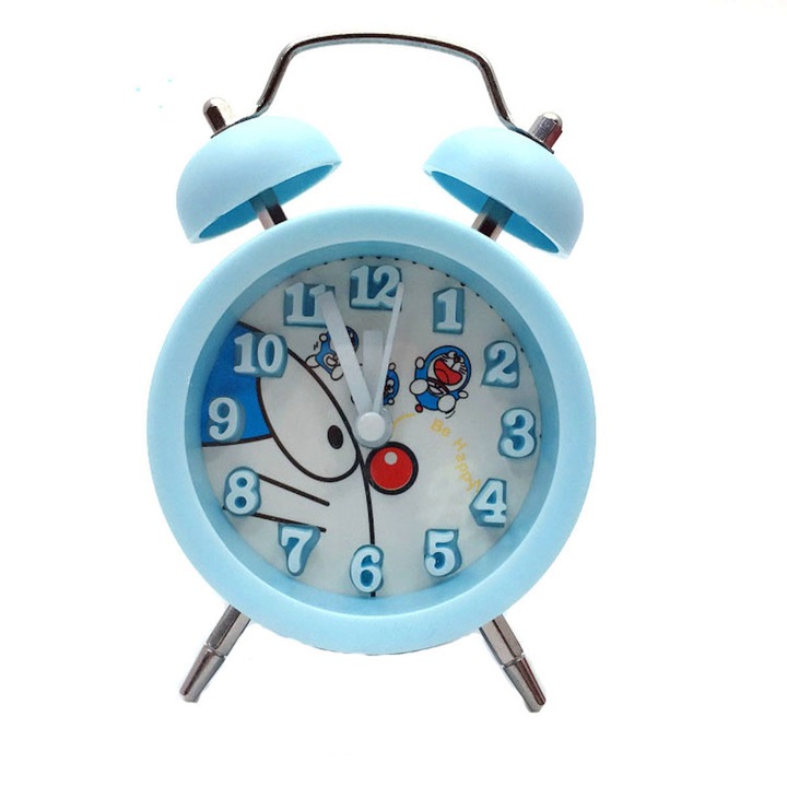 Dekoratív Doraemon Twin Bell óra, analóg, nem ketyegő, méretek 6.2x12.4x12.4cm, fém + ABS, szín a kép szerint.