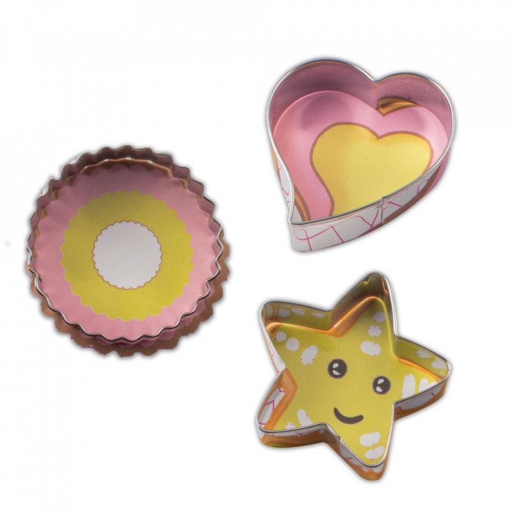 Set decupatoare inima, stea, cerc, 3 buc. - Lumea