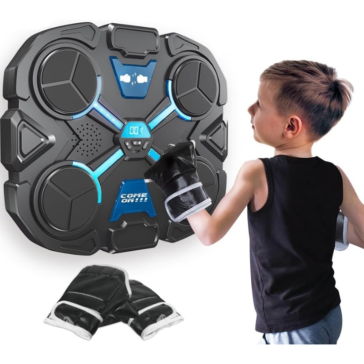 Panou Interactiv Box cu Lumini si Sunete, Scor, USB-C, Manusi Incluse, Ludiro, 6+ Ani