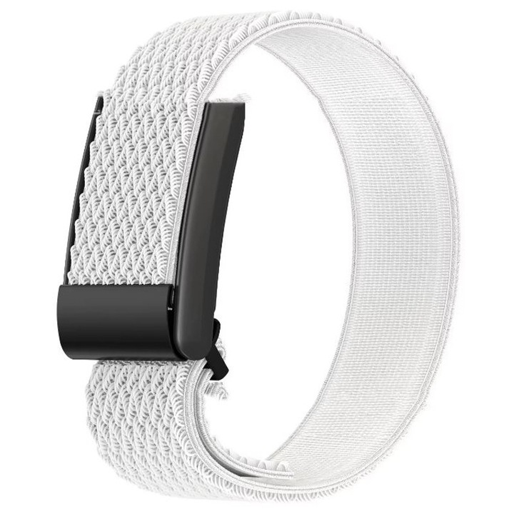 Каишка, съвместима с Whoop, спортна, еластична и регулируема, текстилна, бяла