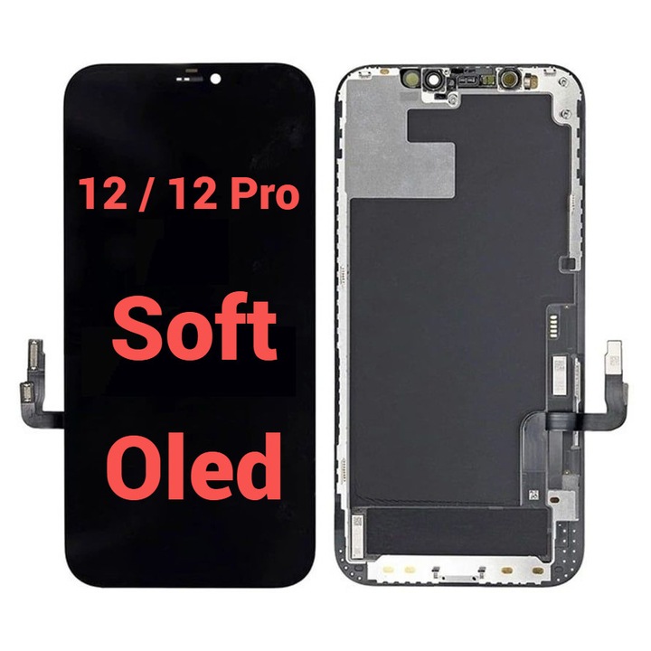 Display Ecran Lcd pentru Iphone 12 / 12 Pro Soft Oled Negru
