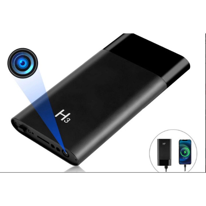 Camera Ascunsa Powerbank 5000mAh 1080P S-Talk H3 Mini (Android/iOS) cu Detectie Miscarii & Viziune nocturna