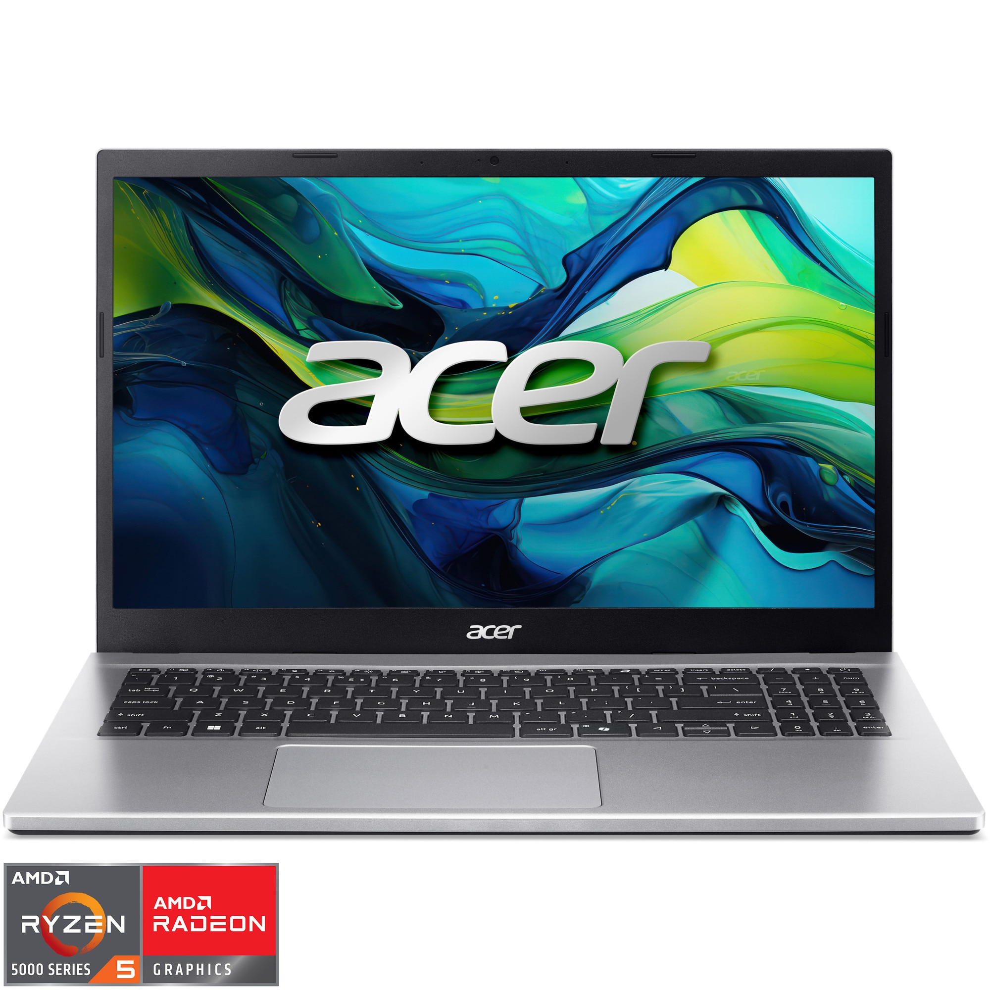 Laptop Acer Aspire Go 15 AG15-42P cu procesor AMD Ryzen™ 5 5625U pana la 4.3GHz, 15.6'' Full HD, IPS,16GB DDR4 RAM, 512GB SSD, AMD Radeon Graphics, No OS, Pure Silver