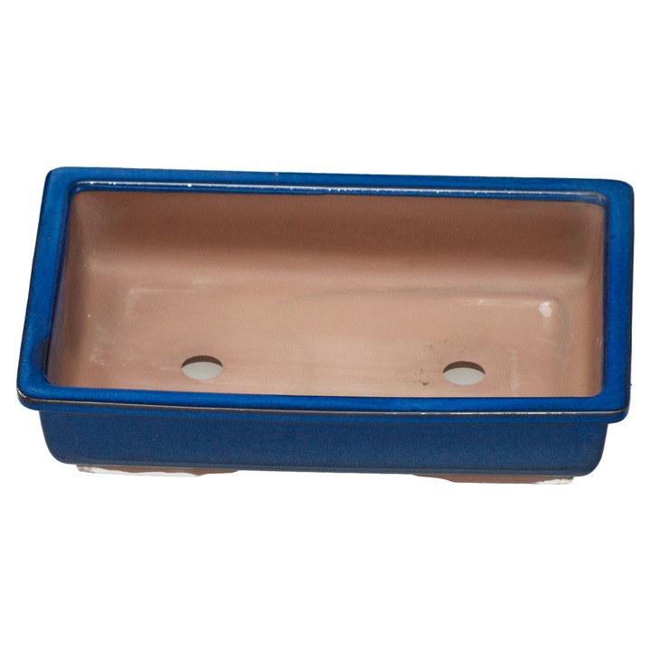 Ghiveci bonsai Banko, ceramica glazurata, albastru, 29x20x6cm