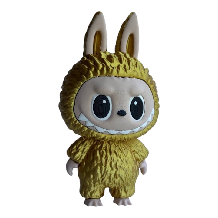 Figurină Labubu, 3DONE MODELS, 12 cm, auriu, decor geek