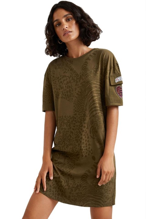 Rochie Desigual 21WWVK69, Kaki inchis, S