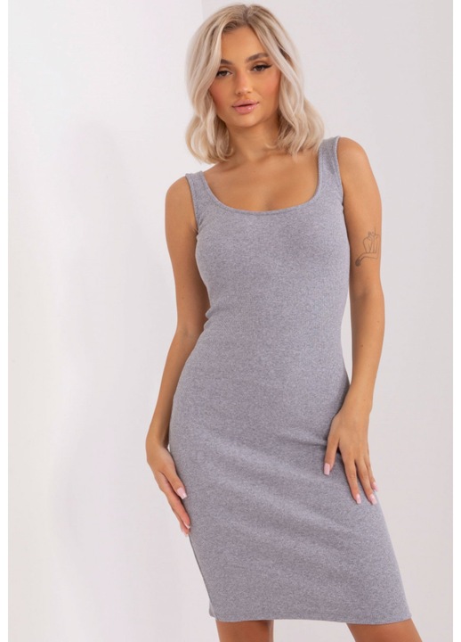 Rochie, LILY ROSE, EM-SK-HS-21-246-68, Bumbac, Gri, L-XL