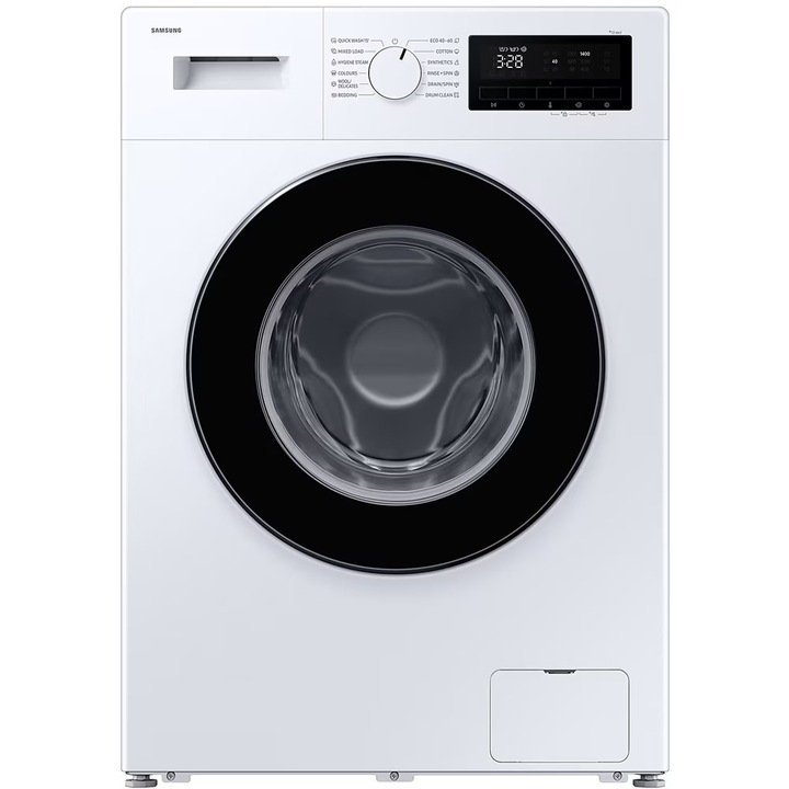 Пералня Samsung WW70FG3M05AWLF, 7 кг, 1400 об/мин, Тънка, Клас A, Хигиенна пара, Почистване на барабана, LED дисплей, Бяла