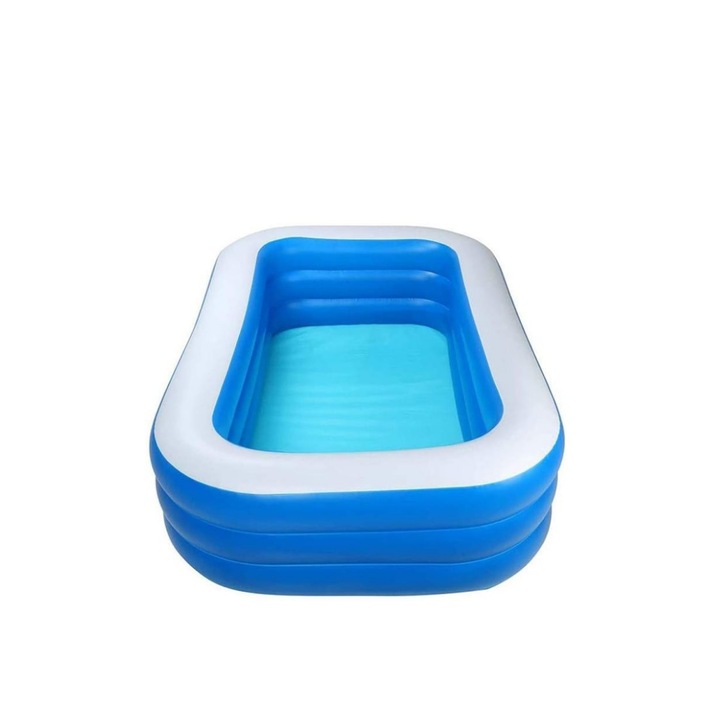 Macvi® felfújható medence tartós PVC-ből, 150×105×50 cm, 1–3 személyes, vastag falak, kényelmes kialakítás kertbe és udvarra