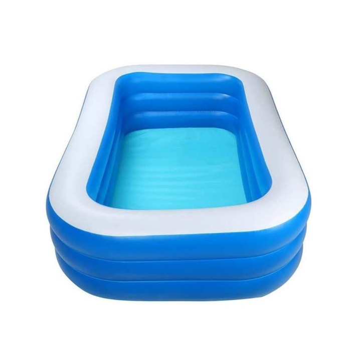 Надуваем басейн Macvi®, изработен от здрав PVC, 305×180×60 см, 6–8 души, дебели стени, удобен дизайн за градината и двора