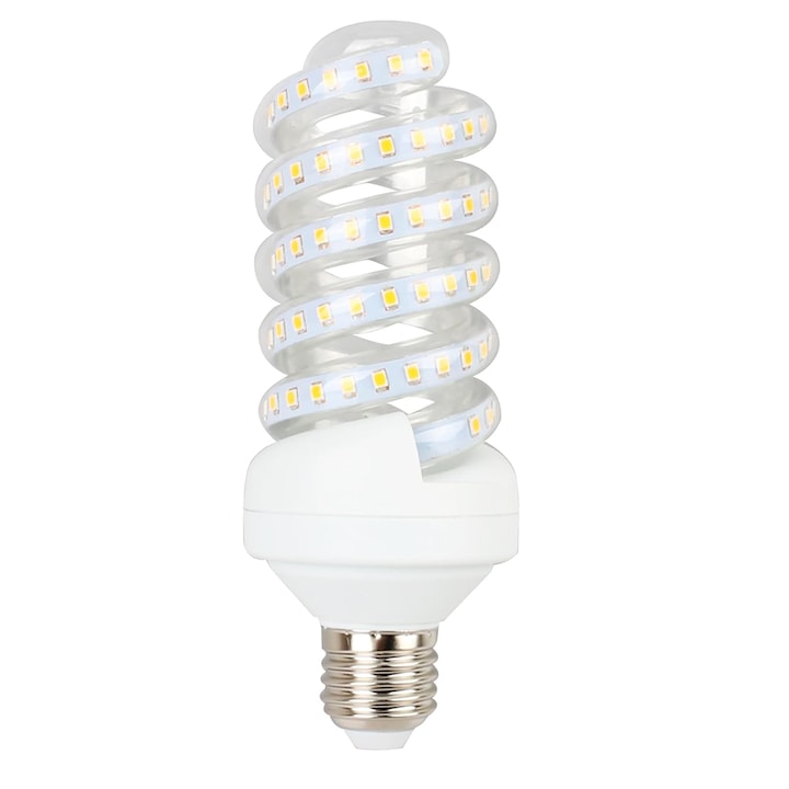 LED крушка със спирална тръба, Цокъл E27, 9W еквивалент на 70W, 220V, 6400K, CRI>80, 720 Lm, P.F 0.5, Живот 25000ч, Енергиен клас A+