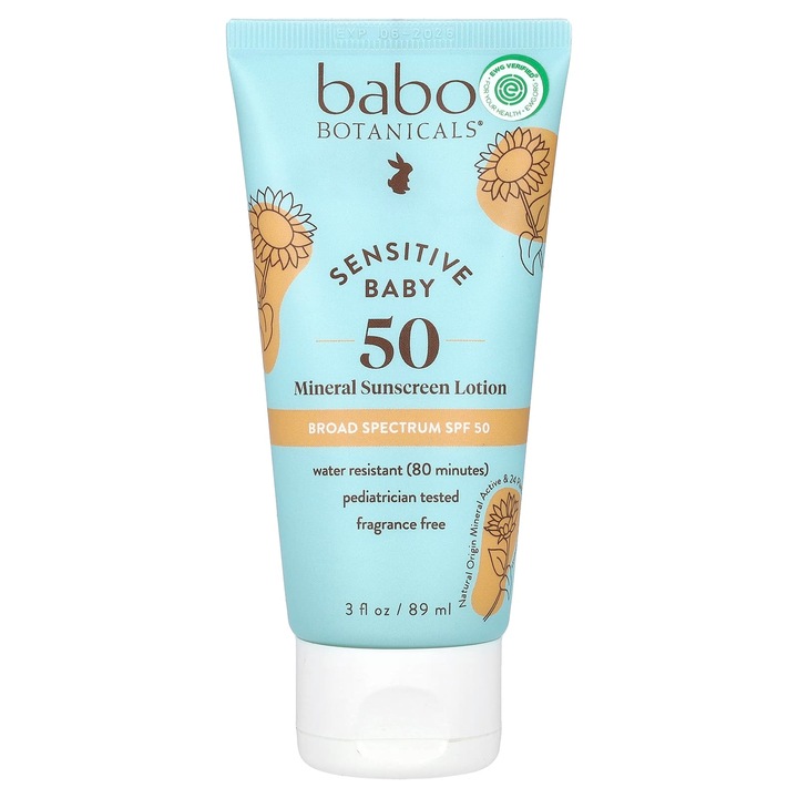 Balsam mineral de protectie solara, Babo Botanicals, SPF 50, 89 ml, fara parfum