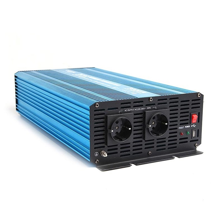 Invertor sinus pur, 12V/3000W, 230V, Carspa P3000