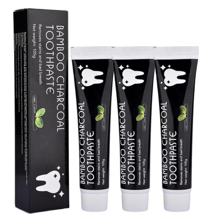 IVISMILE Bio fogkrém, aktív bambusz szénnel, Természetes fehérítés és tiszta frissesség, Fluoridmentes, 105 g