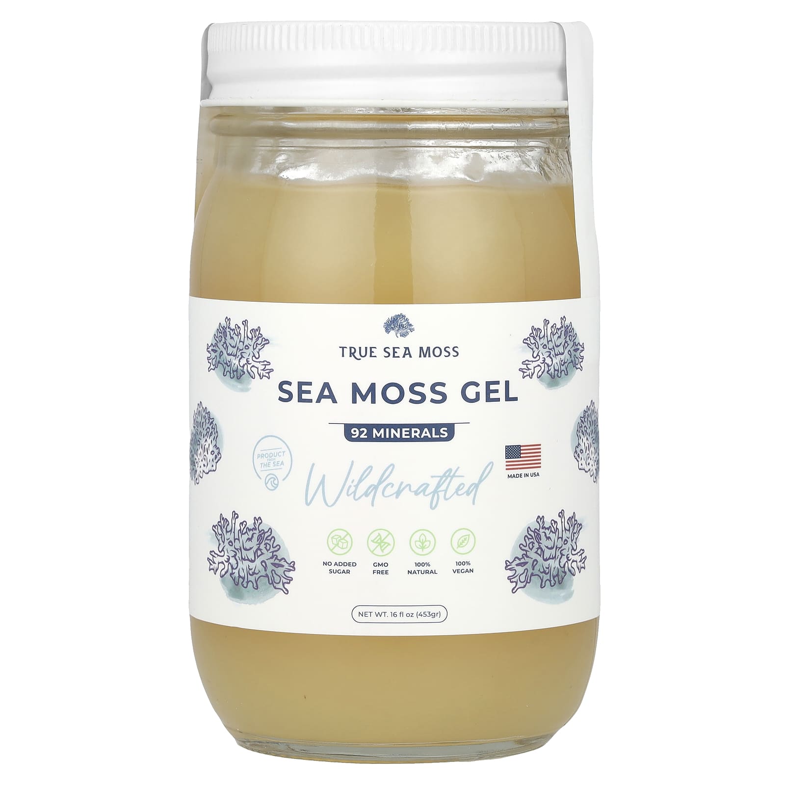 Gel de dus True Sea Moss, 453 g, 100% natural, vegan, fara zahar