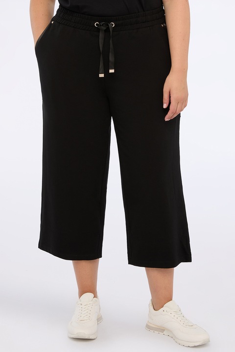 Fiorella Rubino, Pantaloni crop si snur, Negru, XS