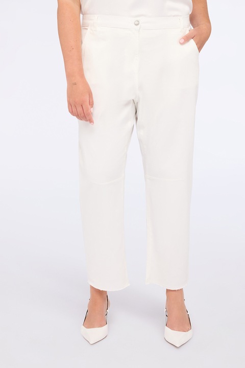 Fiorella Rubino, Pantaloni drepti cu buzunare laterale, Alb
