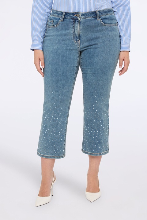 Fiorella Rubino, Blugi evazati cu paiete, Albastru deschis, 48