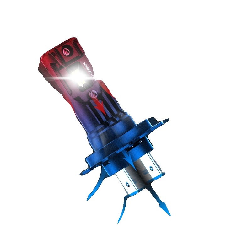 Becuri auto H7, 35000 LM, instalare plug and play, aluminiu, 80W, IP68