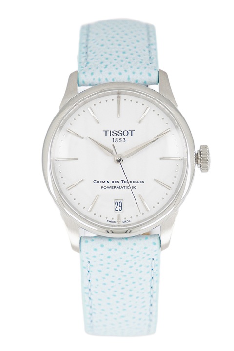 Tissot, Automata karóra bőrszíjjal, Világoskék