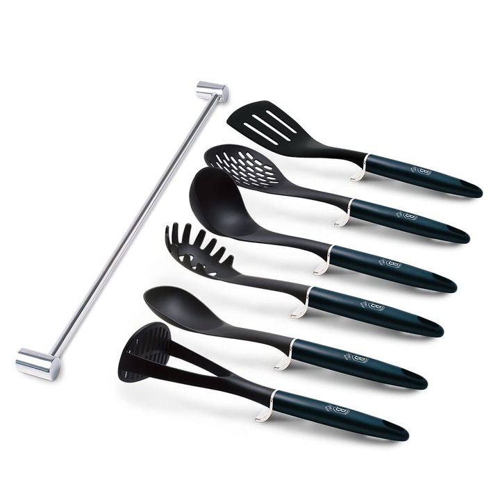 Set ustensile de bucatarie Berlinger Haus Aquamarine, 7 elemente, nylon, non-aderent, 32cm