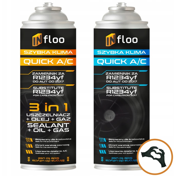 INfloo Quick A/C R1234yf Gaz + 3in1 Etansant + CADOU – Set Reincarcare Clima Auto