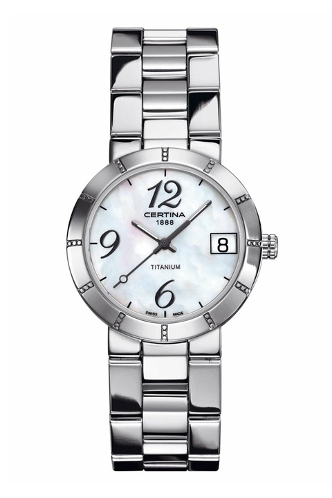 Certina, Ceas quartz cu bratara din titan Stella, Argintiu