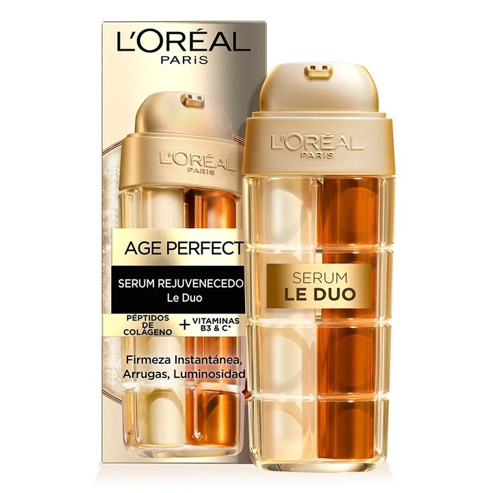 Антиейдж терапия за лице с двойно действие, L'oreal Paris AGE PERFECT, 30 мл