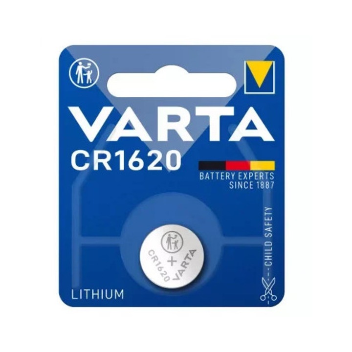 Батерия Varta, Литиева CR1620 3V, Диаметър 16 мм x Височина 2 мм B1 (10/100)