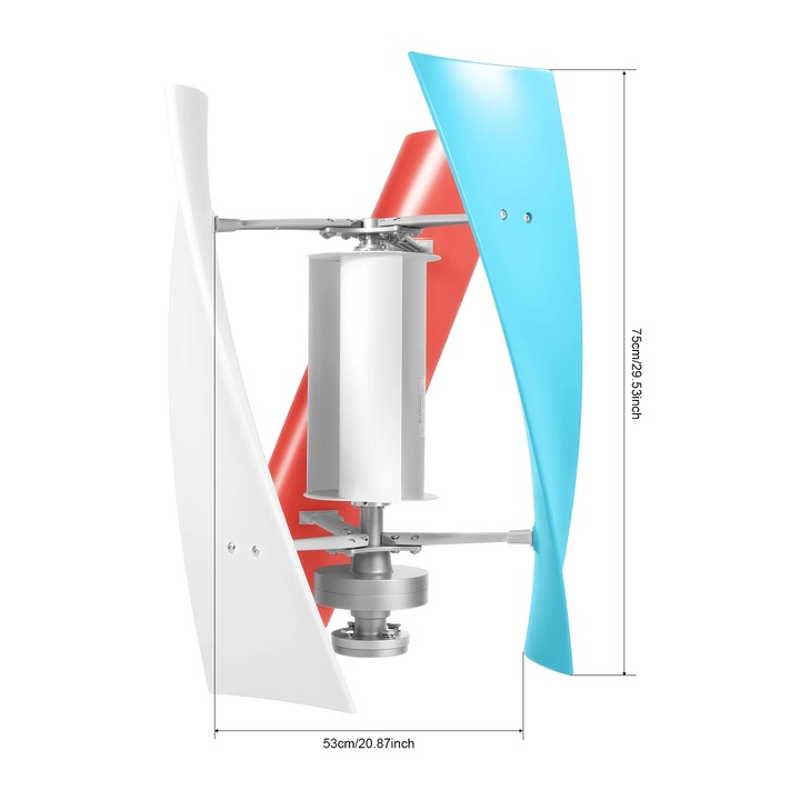 Turbina eoliana, 24V, functionare silentioasa, dimensiuni 0.6m x 0.8m, solutii energetice versatile