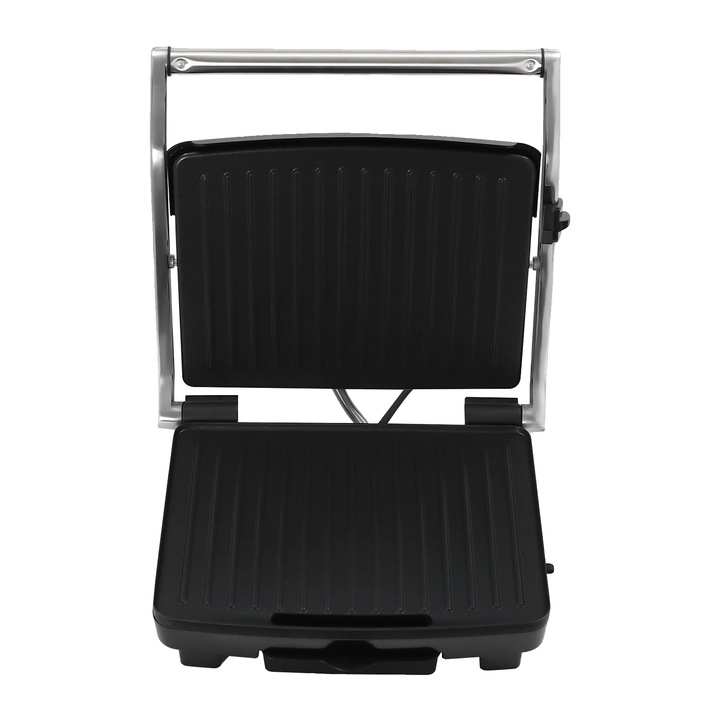 Gratar electric, 2000W, temperatura ajustabila, negru, design compact