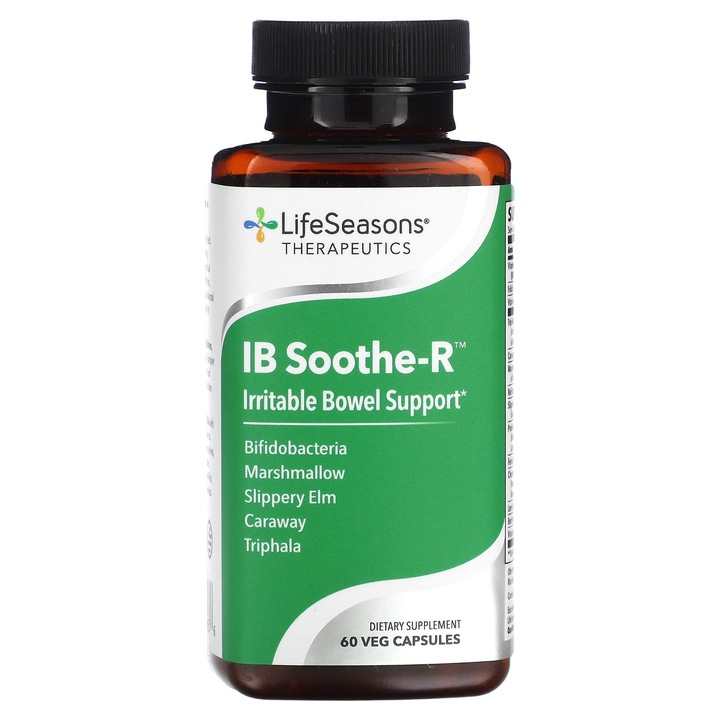 LifeSeasons, IB Soothe-R, 60 capsule vegetale, ajuta la normalizarea functiei intestinale, fara gluten