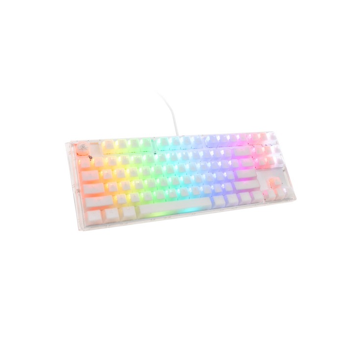Геймърска клавиатура Ducky One 3 Aura TKL, USB, RGB осветление, Gateron Baby Kangaroo Switches, бяла