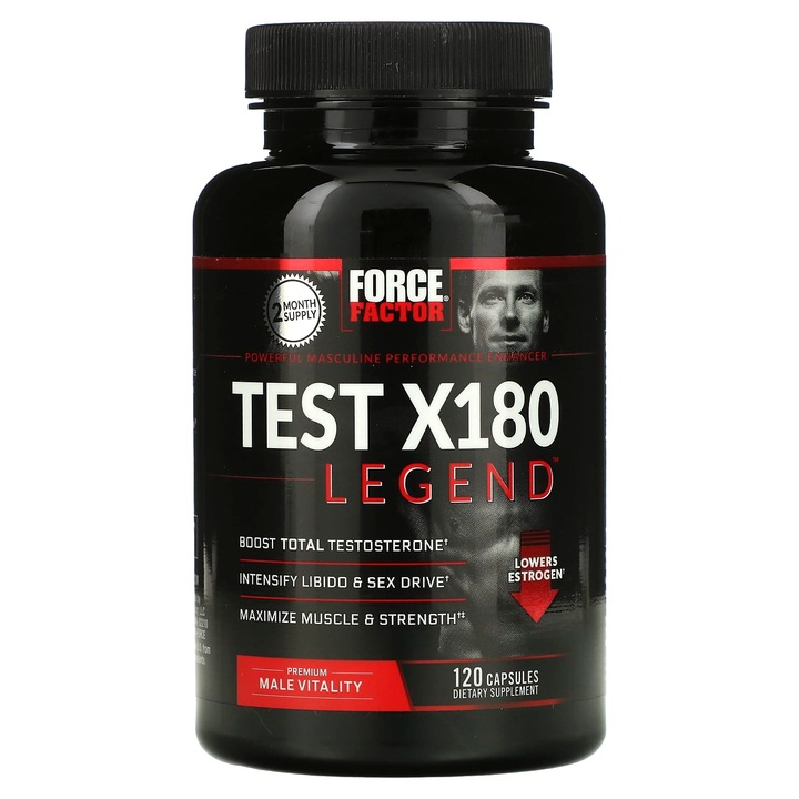 Supliment alimentar, Test X180 Legend, 120 capsule, creste testosteronul, intensifica libido, fara zahar