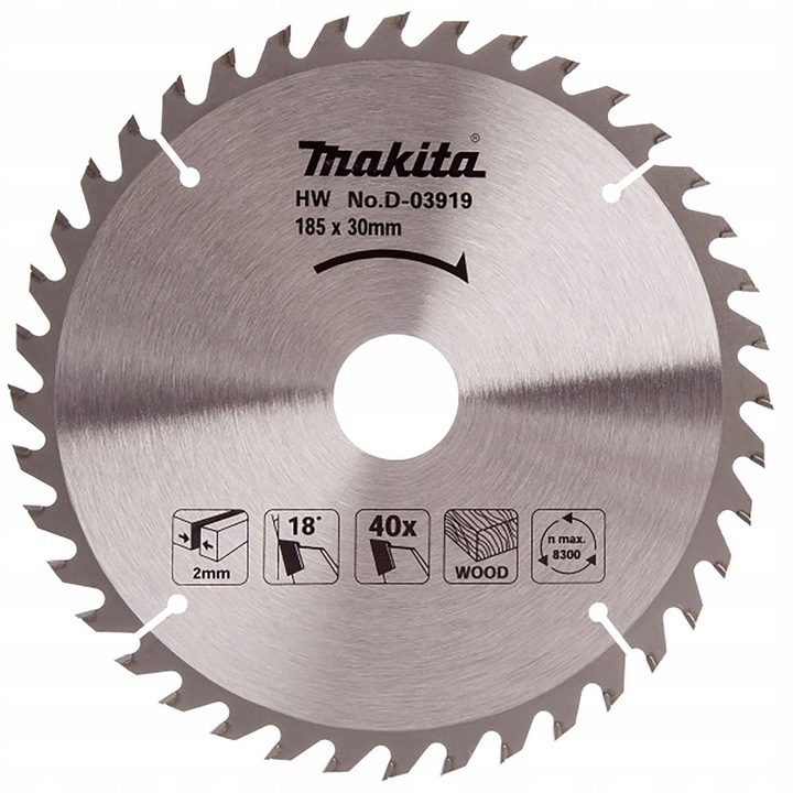 Disc de taiere, Makita, 185x30mm, 40 dinti, standard