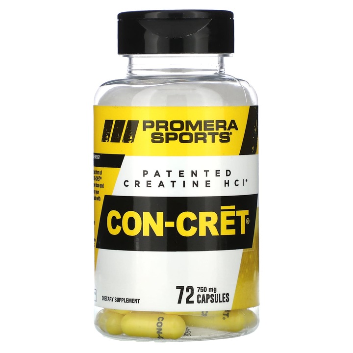 Con-Cret Creatina HCl, 750 mg, 72 capsule, fara gluten, fara calorii