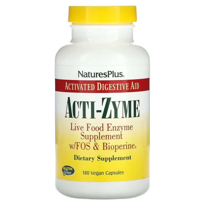Supliment alimentar, Acti-Zyme, 180 capsule vegane, suport digestiv, fara gluten