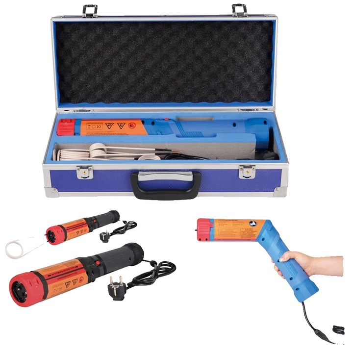 Incalzitor magnetic de inductie, portabil, 1100W, 5-40MM, albastru, set 8 bobine