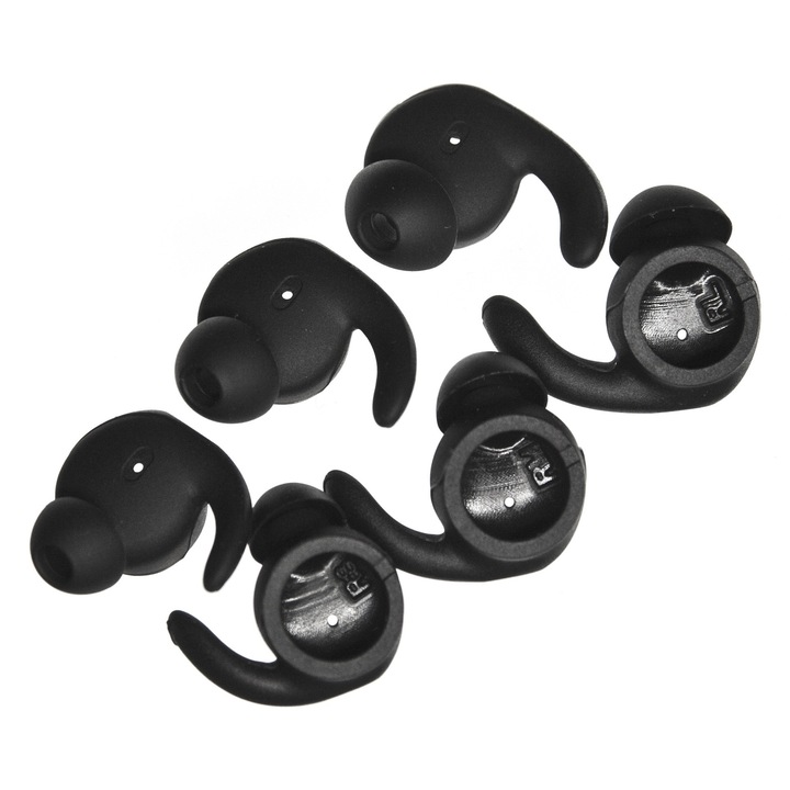 Set 6 dopuri pentru casti MKF, S, M, L, negru