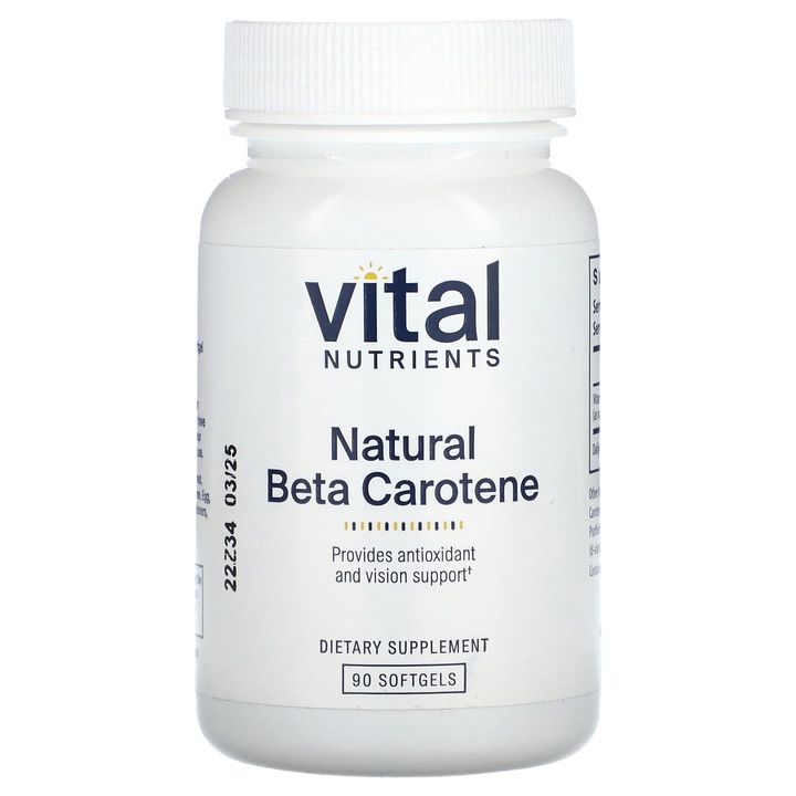 Supliment alimentar, Vital Nutrients, Beta Caroten natural, 90 capsule moi