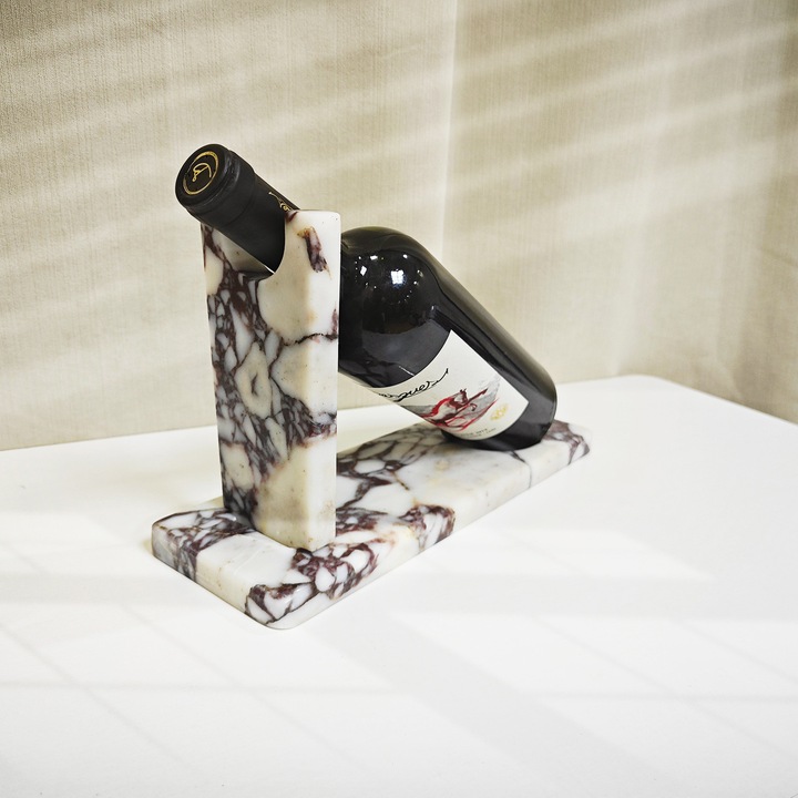 Márvány bortartó, modern design, 30x15x10cm